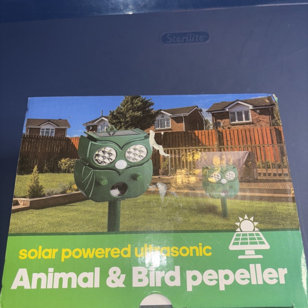 3-Pack Solar Powered Ultrasonic Animal & Bird Repeller